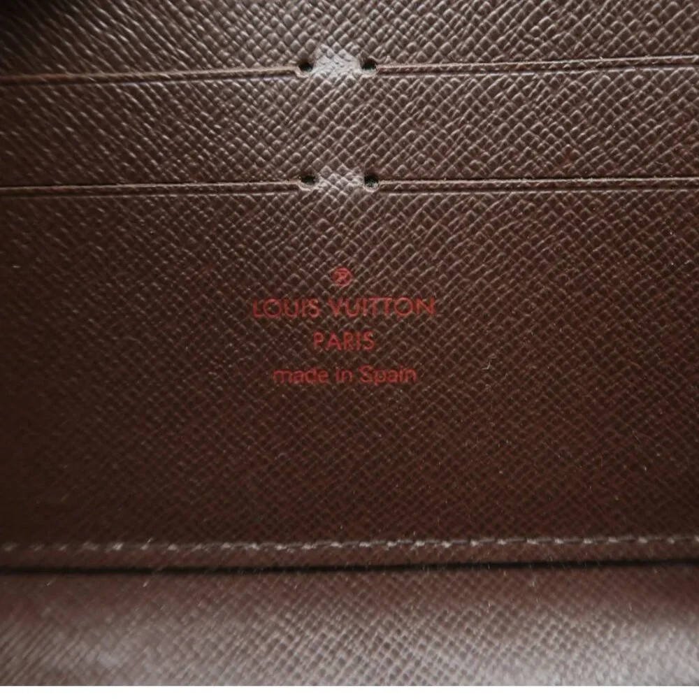 100% Authentic Louis Vuitton Zippy Brown Damier Ebene  leather Wallet - Picture 11 of 12